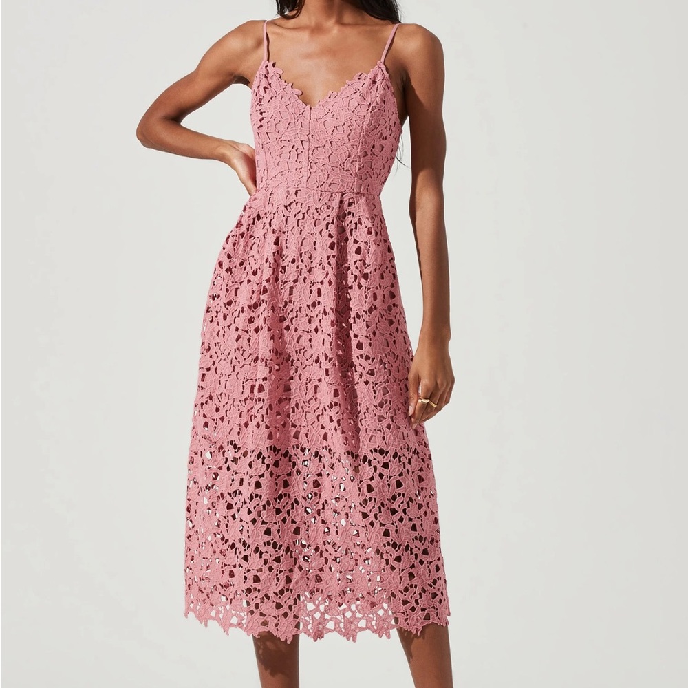 ASTR The Label Lace A Line Midi Dress